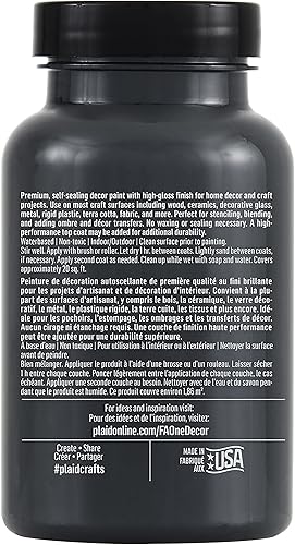 Miniatura 3 de FolkArt, Classic Black 11913 - Pintura acrílica brillante brillante de 8 onzas líquidas para manualidades fáciles de aplicar, suministros de arte
