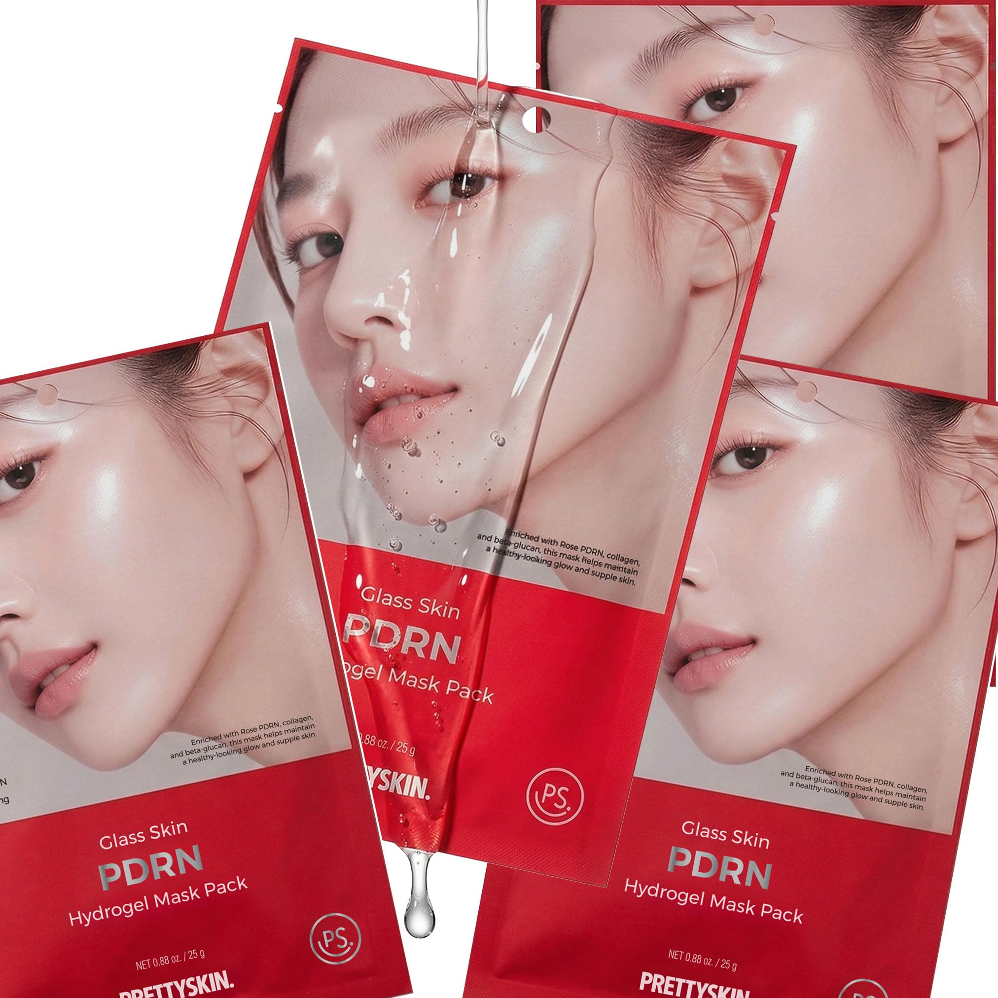 Amazon.co.jp: PRETTYSKIN ローズPDRN ハイドロゲルマスク 25g×4枚