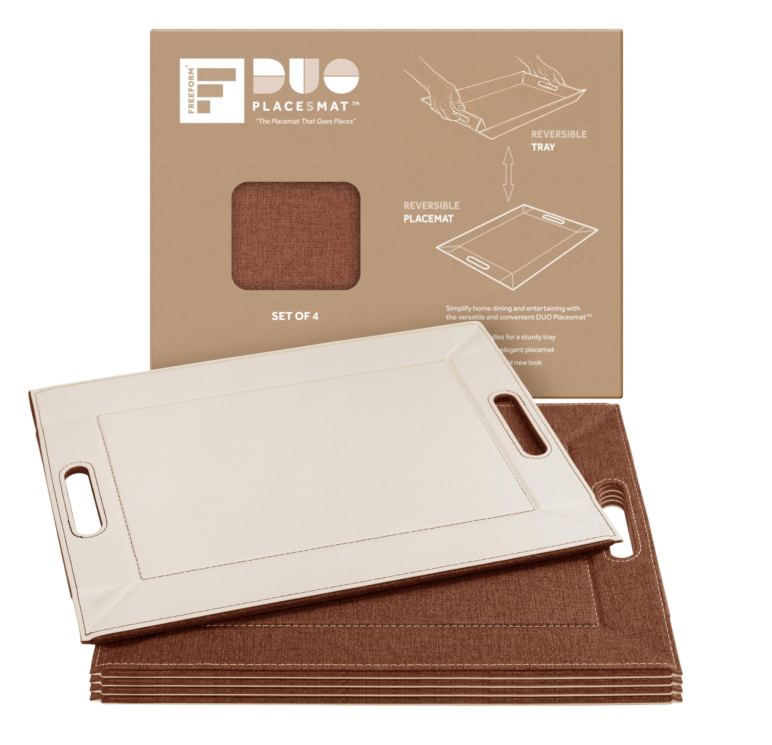 2-in-1 Serving Tray &amp; Placemat | Faux Leather &amp; Reversible