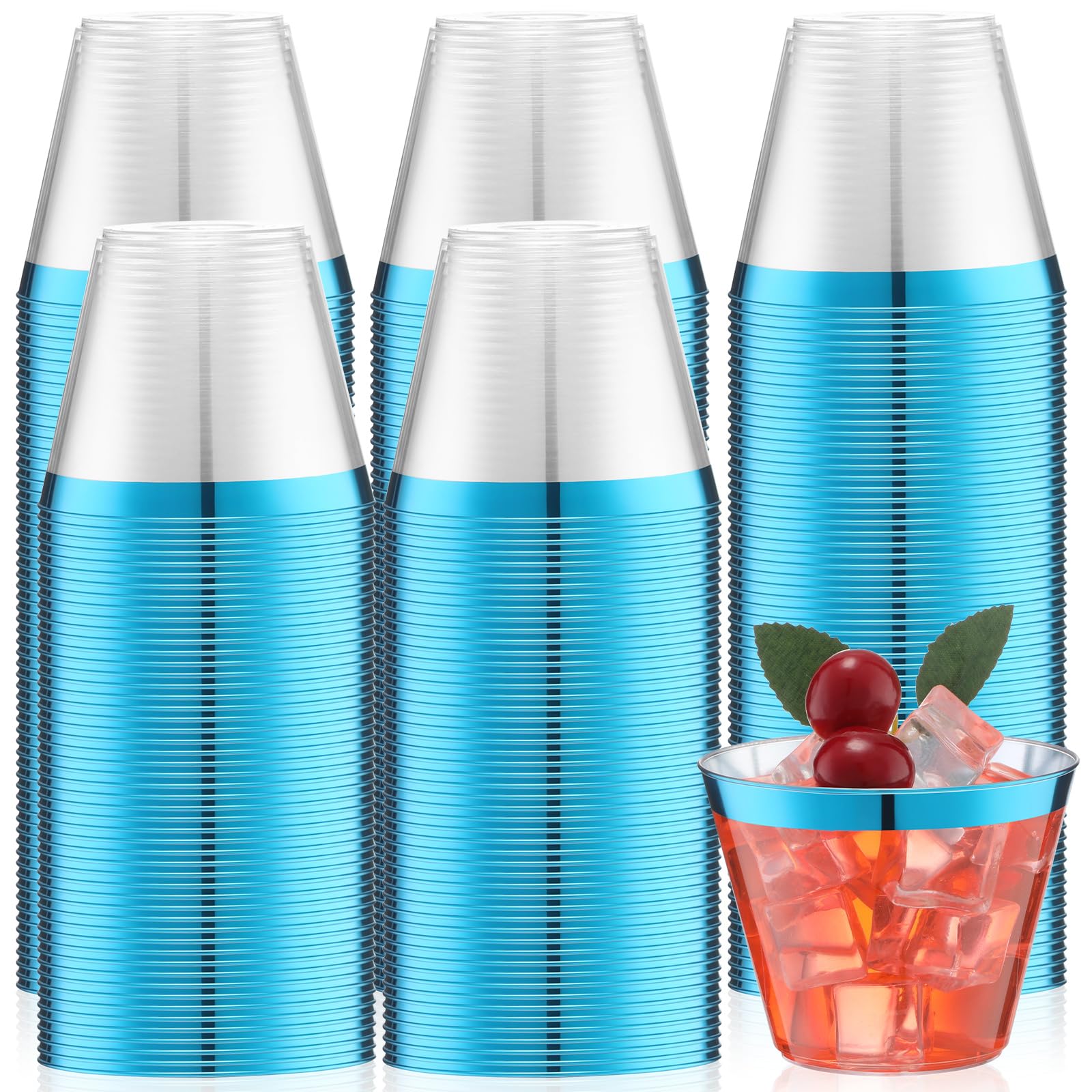 Lounsweer 100 Pcs 9oz Black Rimmed Plastic Cocktail Cups — Amazon image 7