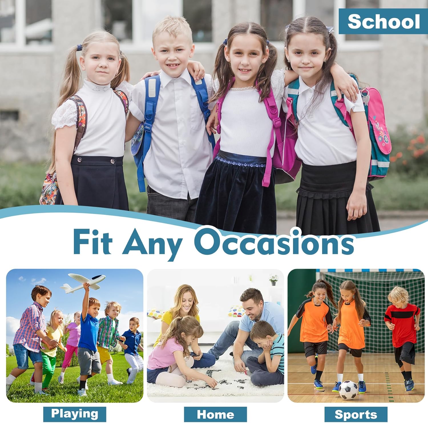 Kids Crew Socks Boys Girls Cotton Athletic Black White Gray School Uniform Children Sports Socks 10 Pairs 3-12 Years - Image 5