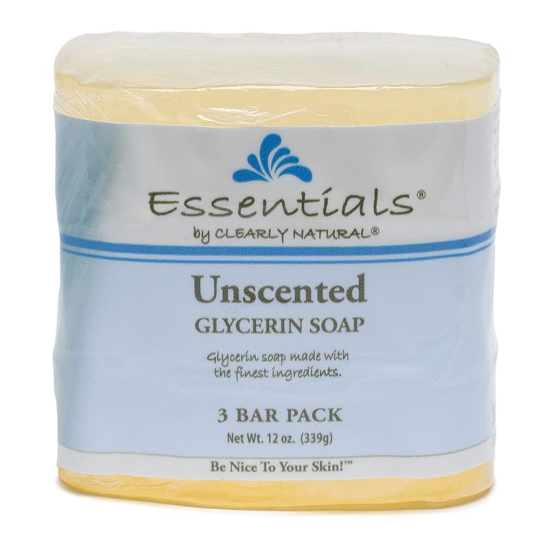 Sabonete em barra de glicerina CLEARLY GLYCERIN sem fragrância, pacote com 3
