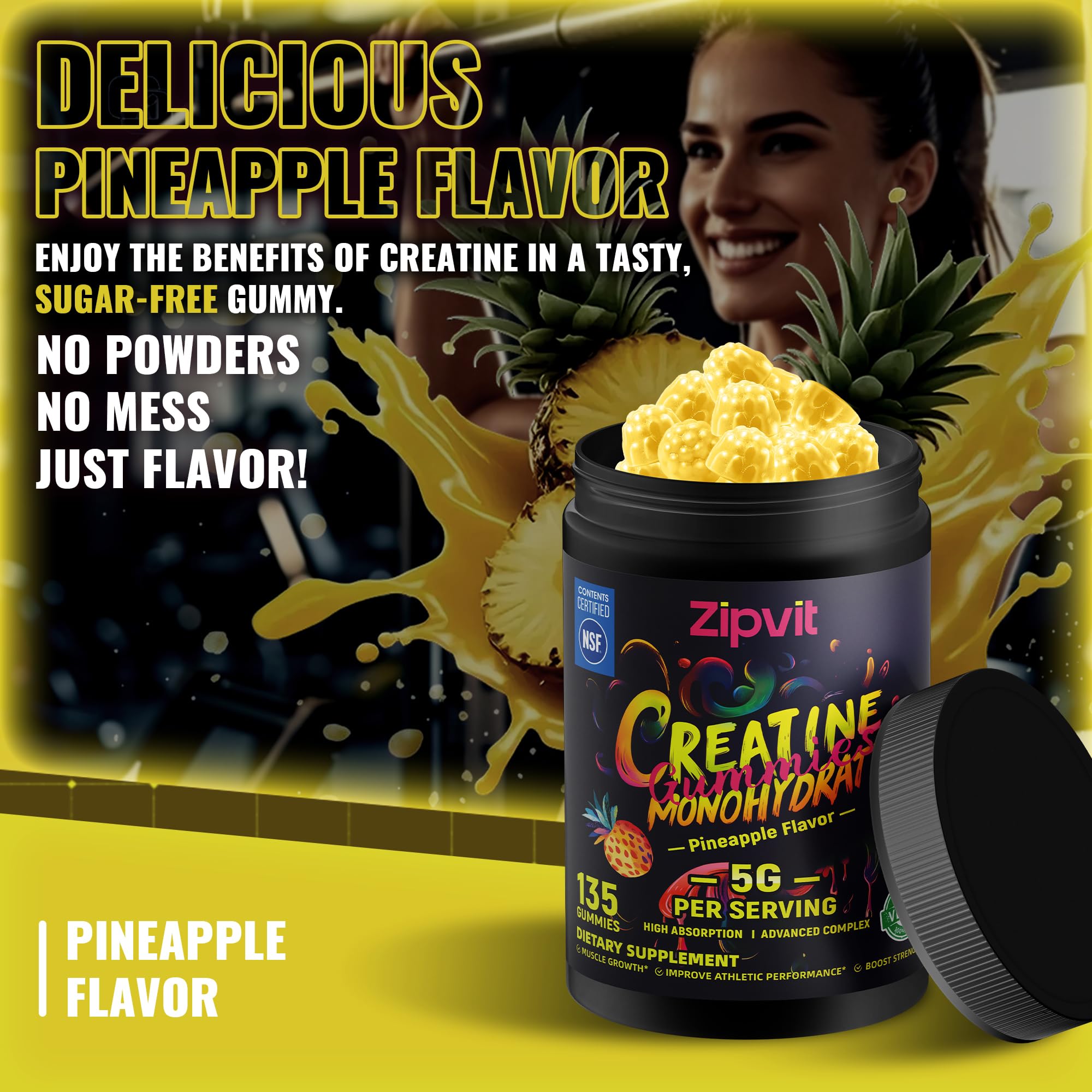 Amazon.com: Creatine Monohydrate Gummies, NSF Certified Creatine