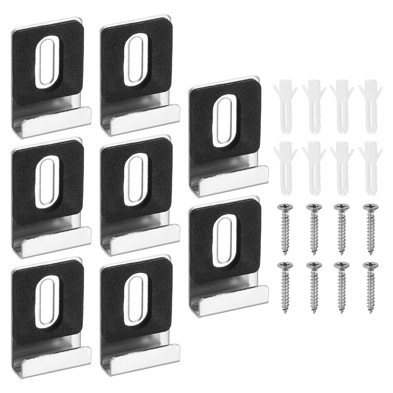 Clips de support de miroir en métal grand modèle avec vis et coussinets lot de 8