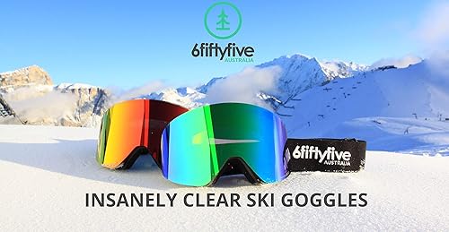 Miniatura 8 de 6fiftyfive gafas de esquí para hombre y mujer, sin montura, visión amplia, lente magnética de cambio rápido, 100% UV400, antiempañamiento, OTG