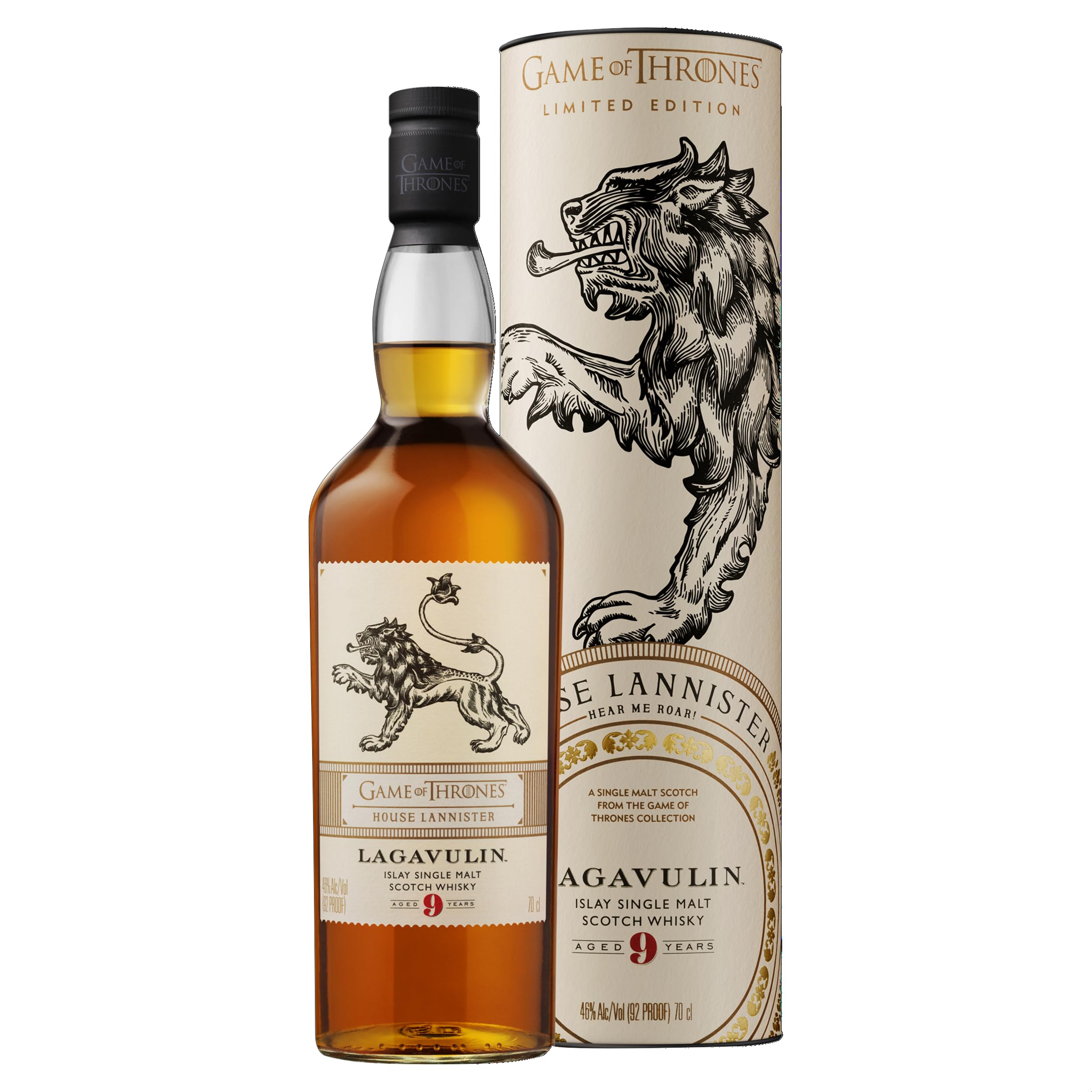 Lagavulin 9 Jahre Single Malt Scotch Whisky - Haus Lannister Game of Thrones Limitierte Edition (1 x 0.7 l)