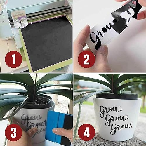 Miniatura 5 de EZ Craft USA Rollo de vinilo negro brillante de 12 x 40 pies, vinilo negro, multisuperficie, vinilo, calcomanía