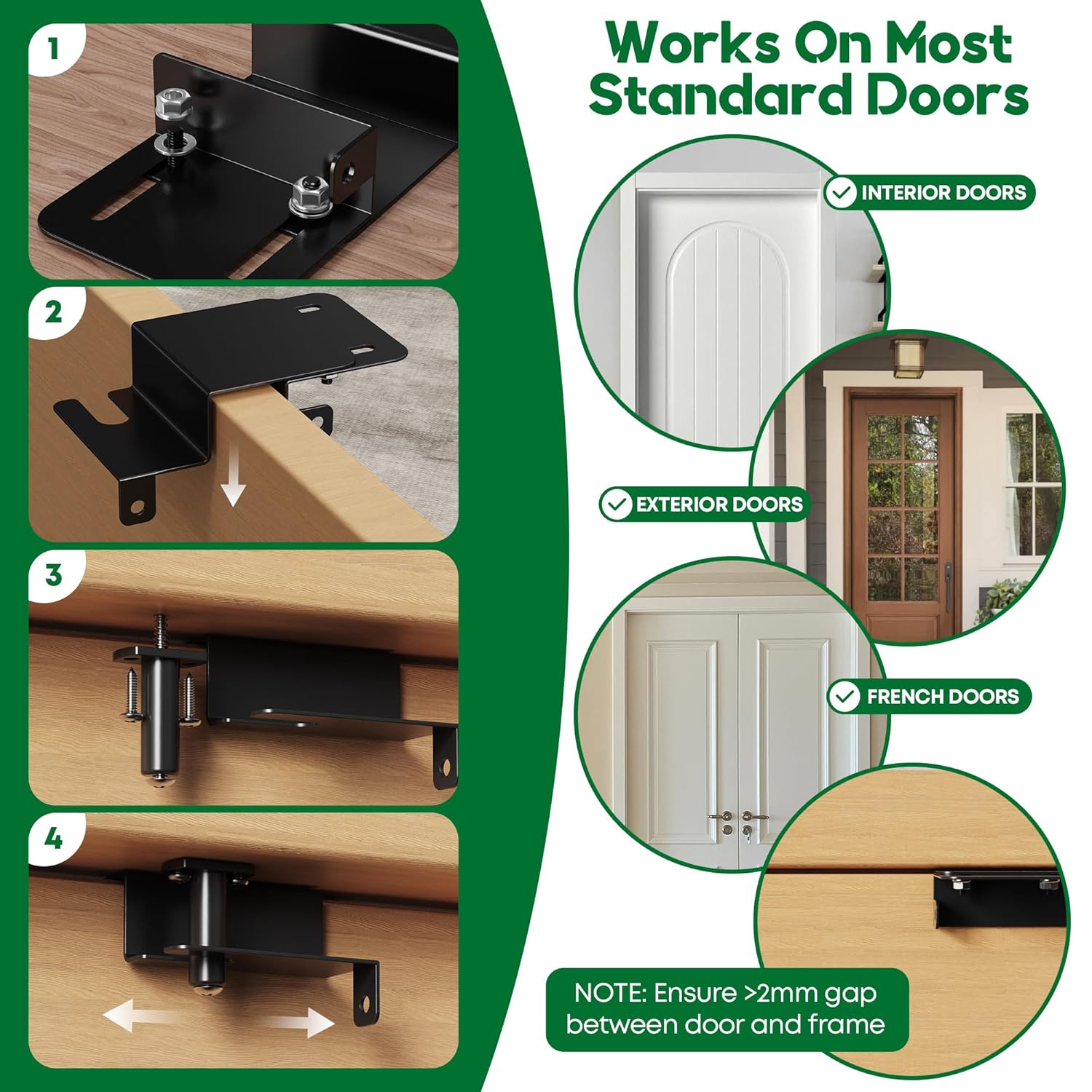 Child Safety Door Top Lock, Child Proof Door Top Lock, Top Door Lock for Kids Safety, Adjustable Lock Child Safety Top Lock, Sliding Door Lock for Kids Safety, Sturdy Metal, Black, 1 Pack