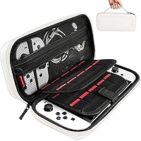 Vista 30 de daydayup Switch Carrying Case Compatible with Nintendo Switch/Switch OLED, with 20 Games Cartridges Protective Hard Shell Travel Carrying Case Pouch