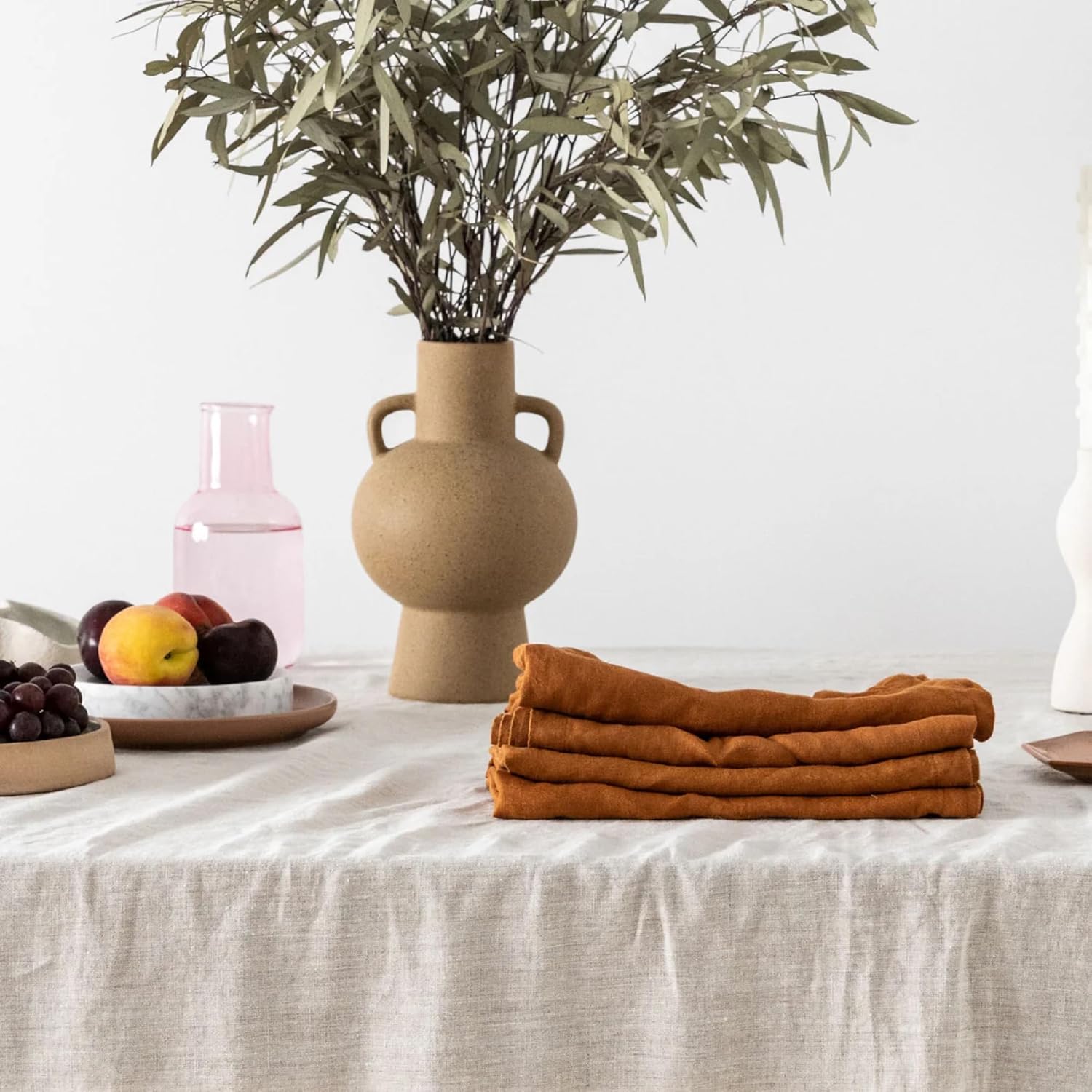 Brown Cinnamon Cotton Napkin Cloth Napkins Cotton Cotton Napkins with Kitchn Napkins Zero Westage Napkins for Fall Thanksgiving Wedding Decoration (16X16Inch 12Pcs)