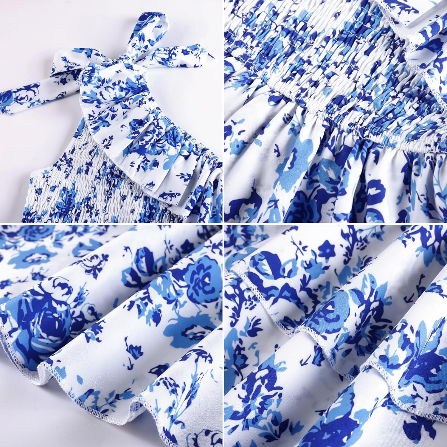 GRACE KARIN Girls Summer Spring Dress Kids One Shoulder Floral Dresses Teen Cute Party Flower 2 Layer Hawaiian Clothes 6-14 - Image 8