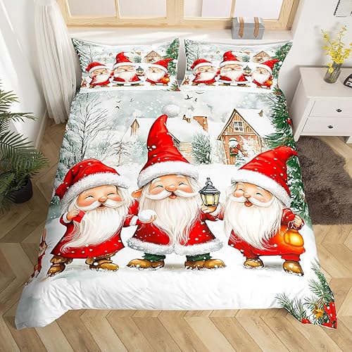 Miniatura 27 de Funda de edredón de Papá Noel, juego de ropa de cama para niños, funda de edredón de flores rosas para decoración de habitación de niños y niñas,