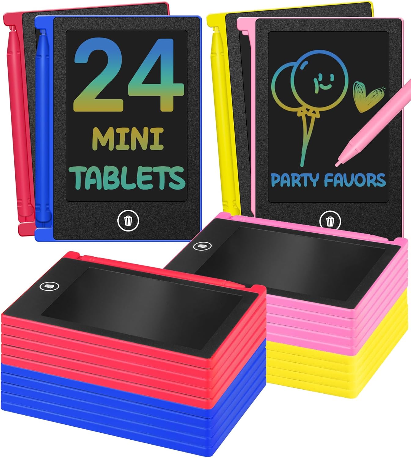 Mini LCD Writing Tablet 24 Pack 4.5” Small Drawing Tablet for Kids Doodle Sketch Board for Kid Treasure Box Gift Toys for Class Boys Girls 3 + Year Old