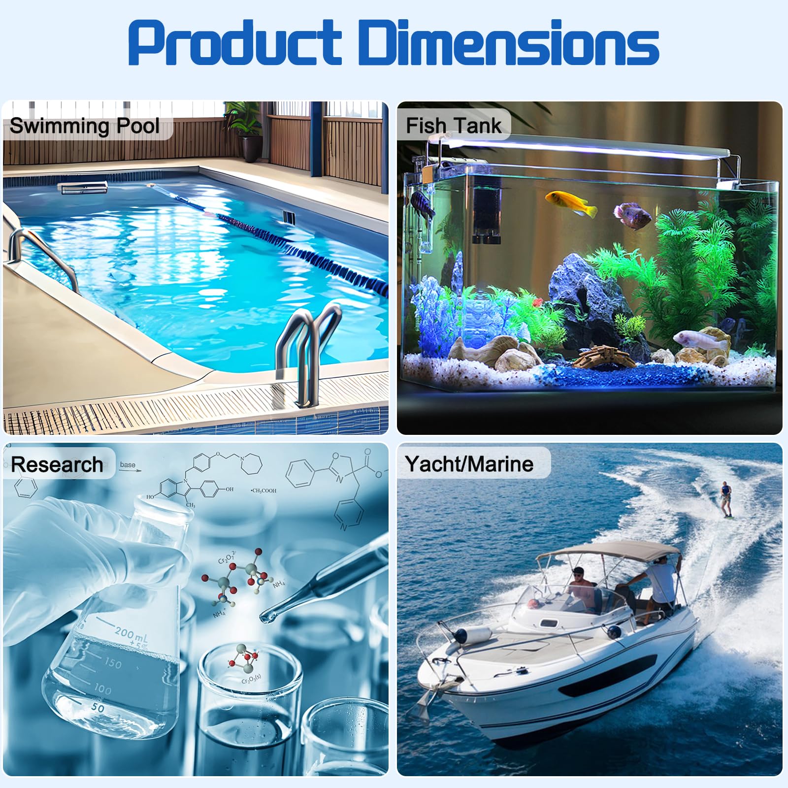 KAOLALI Pompa di sentina automatica 12V 1100 GPH pompa d'acqua per barche, laghetti e piscine con interruttore galleggiante integrato