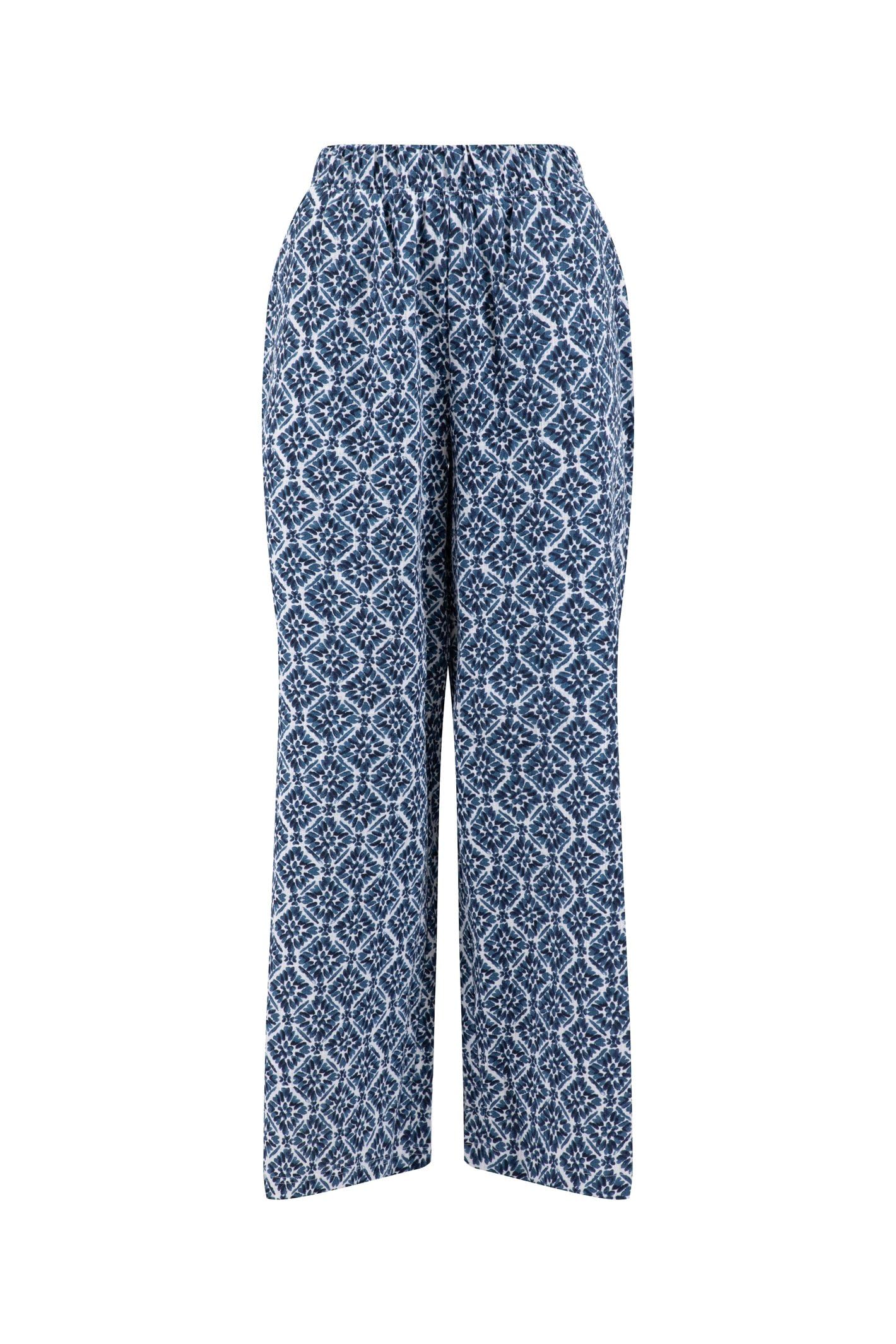 Weird Fish Women's Wide Leg Trousers - Mid Blue - Size 16