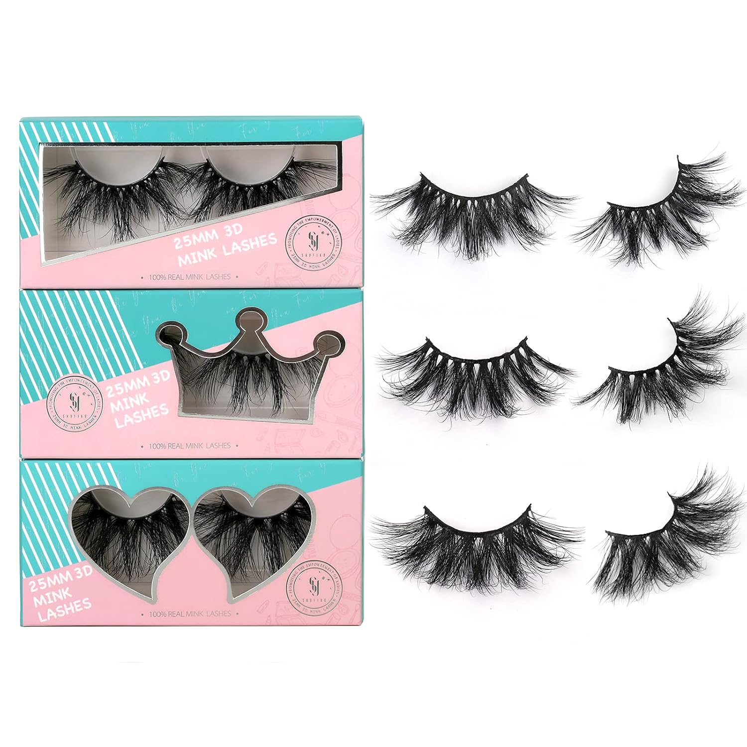 25mm Mink Lashes 3D Real Mink Eyelashes Fluffy Dramatic False Eyelashes 6D Wispy Long Thick Handmade Luxury Volume Strip Eye Lashes (3 Pairs, Doll Honey Queen) 25mm Mink Lashes 3D Real Mink Eyelashes Fluffy Dramatic False Eyelashes 6D Wispy Long Thick Handmade Luxury Volume Strip Eye Lashes (3 Pairs, Doll Honey Queen)