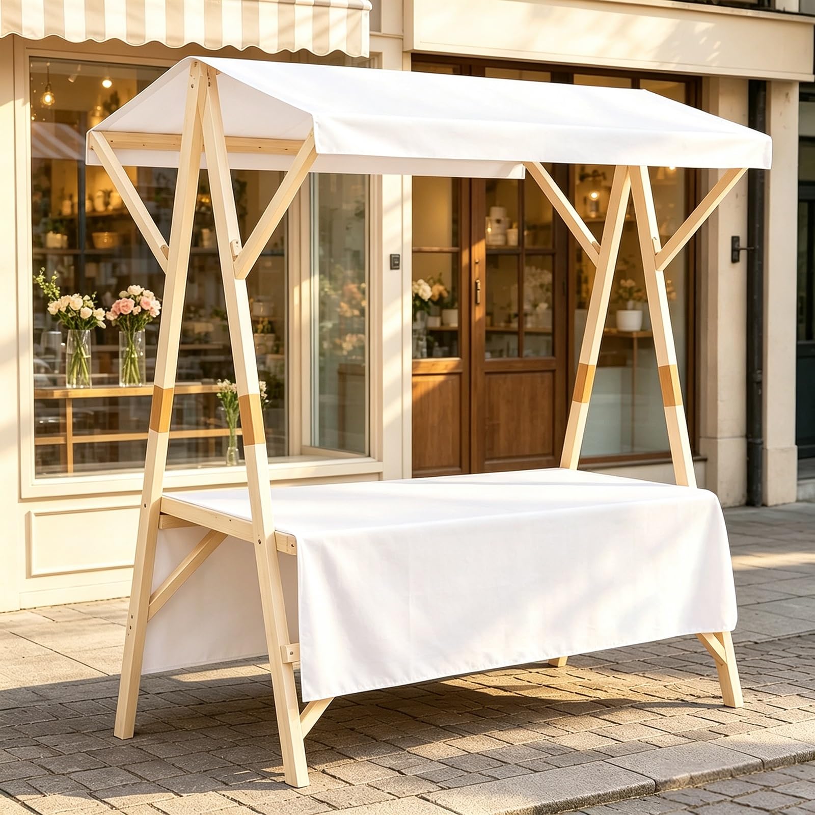 PAKMEZ Carrito De Comida Plegable, Puesto De Mercado, Expositor De Vendedor