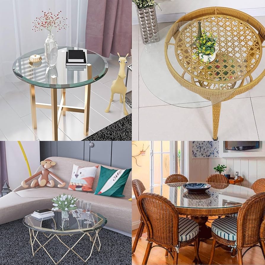 Amazon｜円形 強化ガラス ガラス テーブル天板 強化ガラス