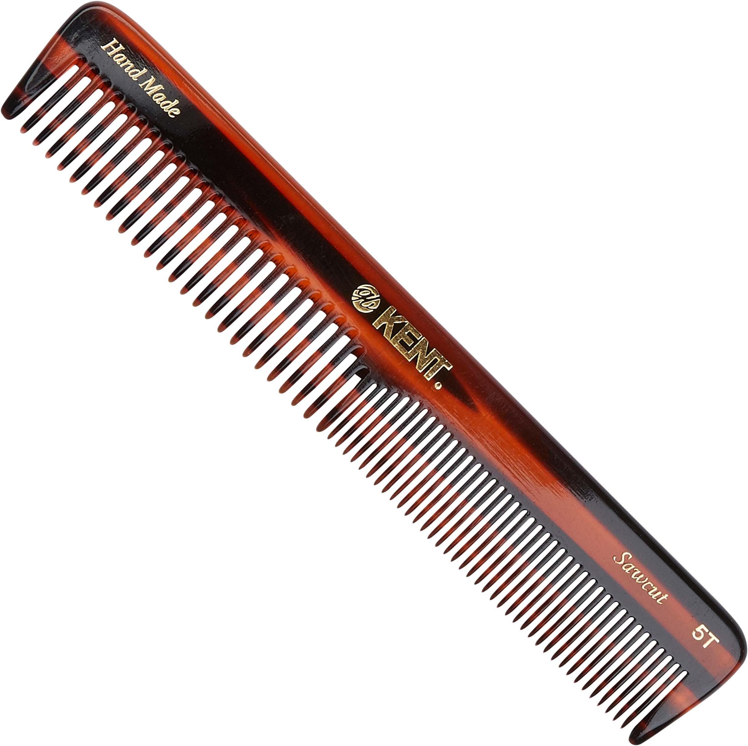 5T 6.6 Inch Double Tooth Dressing Comb, Fine and Wide Tooth for Hair, Beard, and Mustache Styling and Grooming - Coarse and Fine for Men, Women, and Kids - Made in England