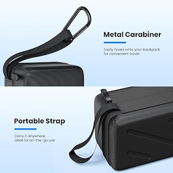 Small Digital Camera Case, Hard Shell Shockproof Protective Travel Storage Case for Kodak Pixpro FZ55/FZ45, Canon SX740 HS, G7X Mark III/II, Sony ZV-1F with Wrist Strap & Carabiner, DIY Sponge, Black