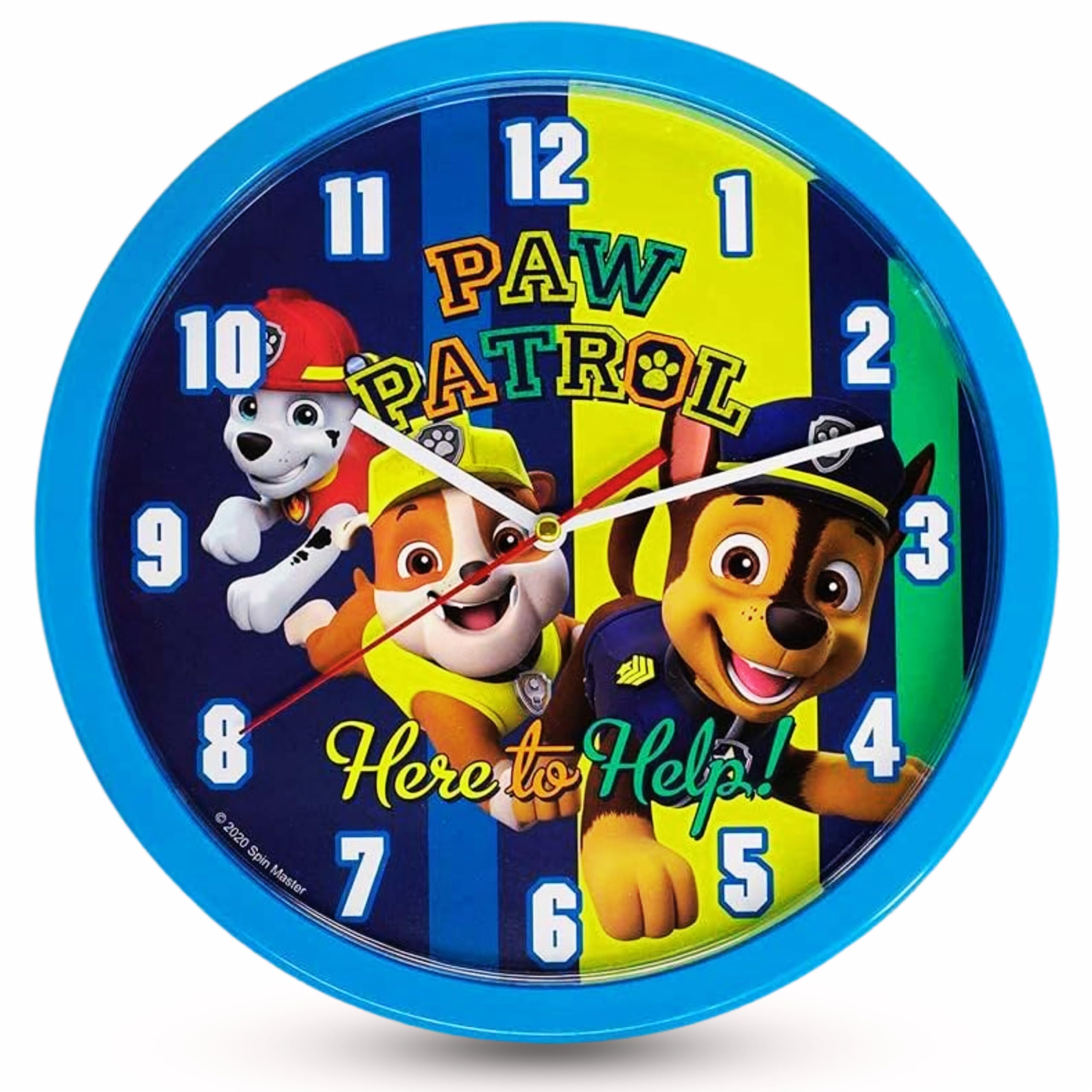 Hovuk Boys Paw Patrol Wall Clock 25Cm - Children's Decorative Clock, Kids Time Learning Clock Room Decor, Clocks For Kids Bedroom Or Living Room 3+Years