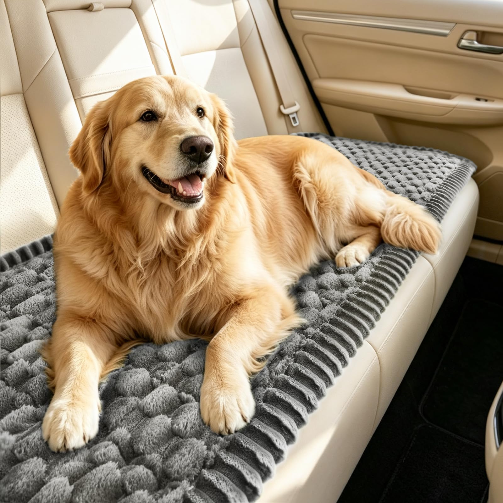 Backseat Pet Bed Mat, Thick Dog Car Seat Cover, Dog Car Bed Mat, Dark Grey