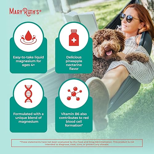 Miniatura 6 de Suplemento de magnesio líquido de MaryRuth's  con taurato de magnesio  Malato de magnesio  A partir de 4 años  Función cognitiva  Salud ósea