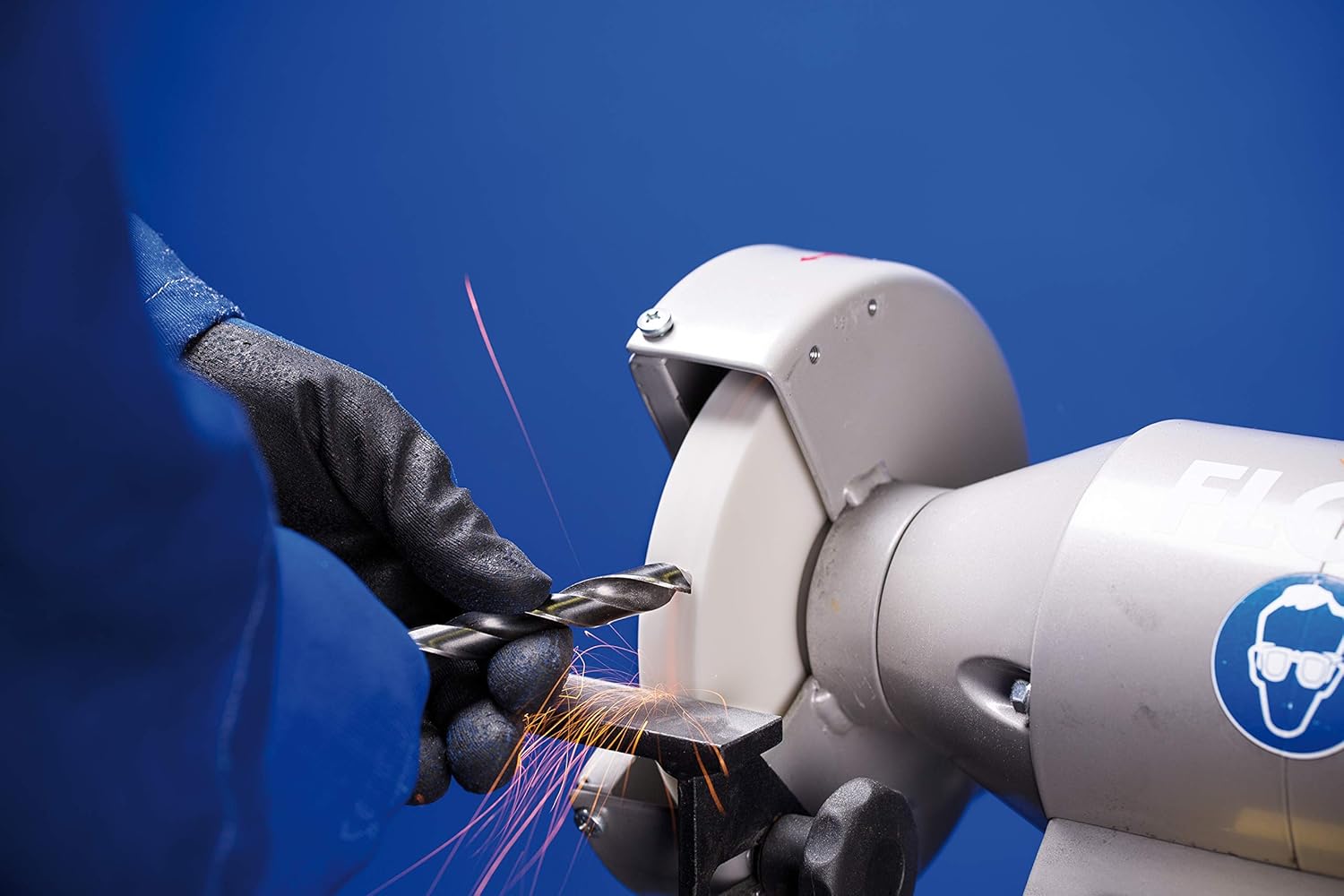 PFERD Vitrified Bench Grinding Wheel - HSS, 10" Diameter, 1-1/4" Thick, 2" Arbor, 80 Grit, Aluminum Oxide, for High-Speed Steel Tools - Part 61730