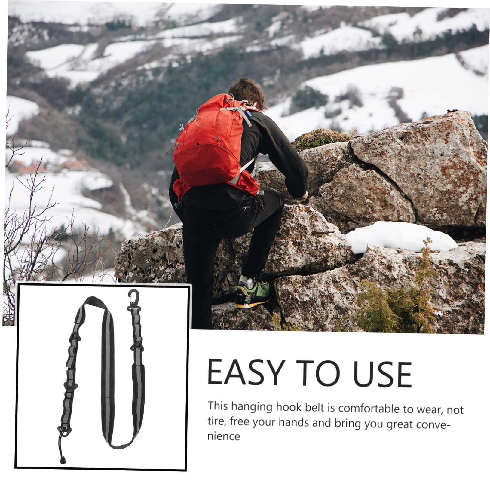 TOYANDONA Ceinture Escalade et Résistante avec Sangle Réfléchissante pour Camping Randonnée et Alpinisme