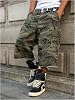 Pantalones cortos de carga camuflados para hombre, shorts vaqueros con bolsillo de solapa 5