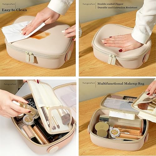 Miniatura 4 de Bolsa de maquillaje para mujeres, compartimentos, bolsa de aseo de viaje, para cepillos, estuche de herramientas para niñas, reutilizable,