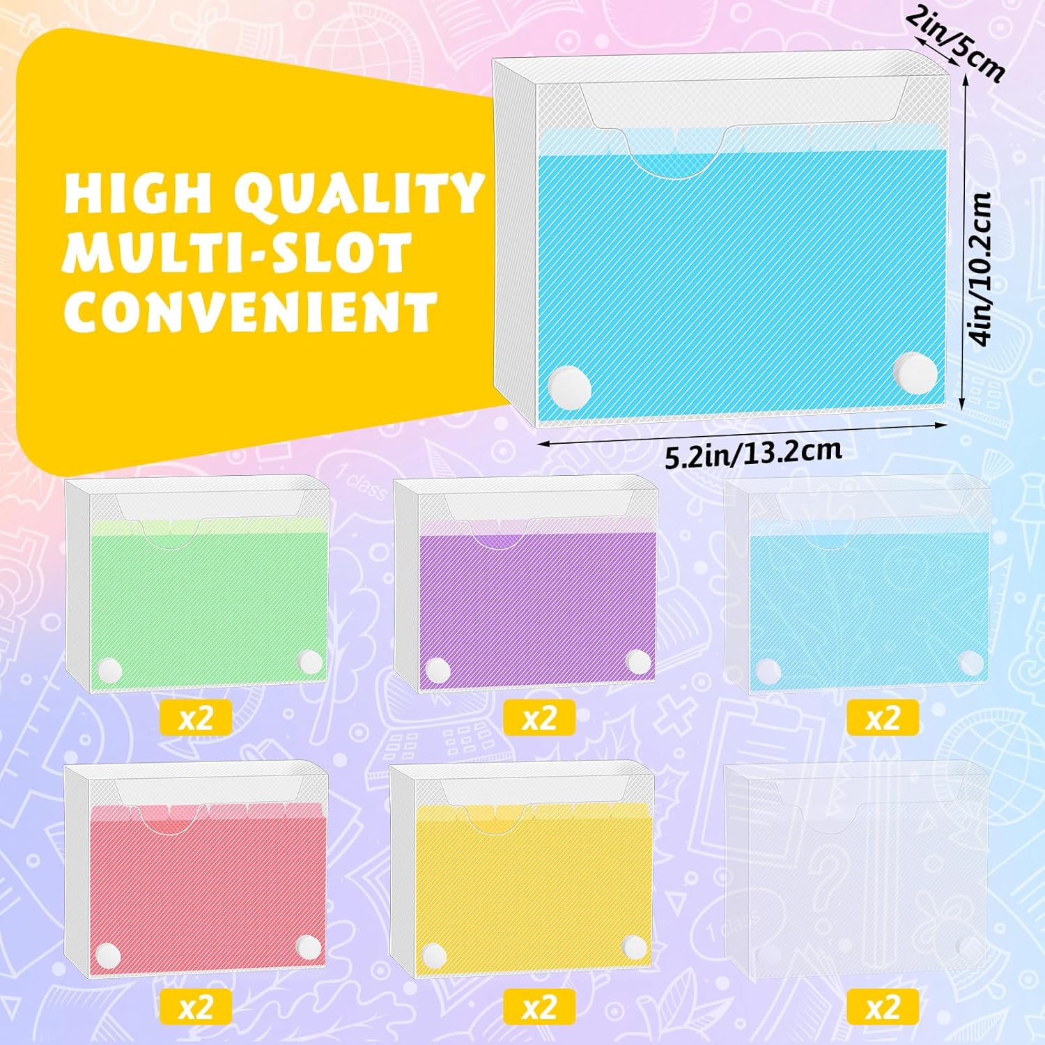 Tenceur 12 Pcs Index Card Case 3" x 5" Index Card Holder with Colorful Tab Dividers Plastic Flash Card Organizer Notecard Box for Storing Recipe Cards Office School
