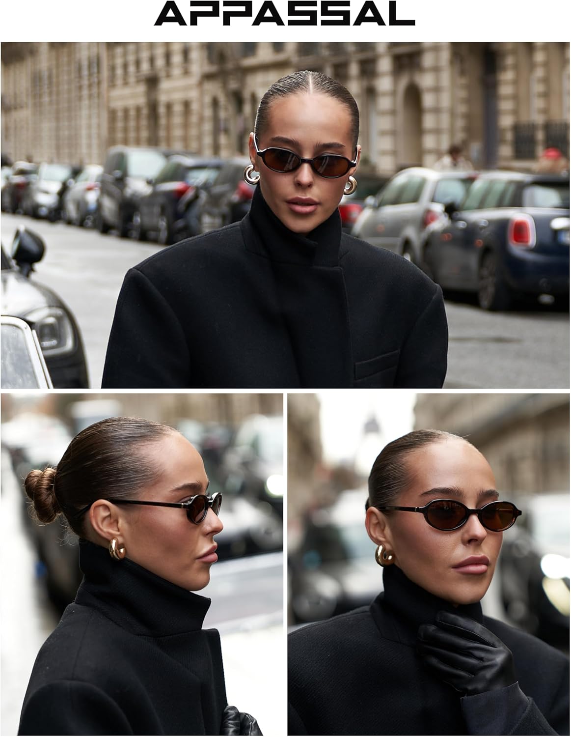 Retro Oval Sunglasses for Women Men Vintage Polarized 90s Designer Sunnies AP3753 - Image 3