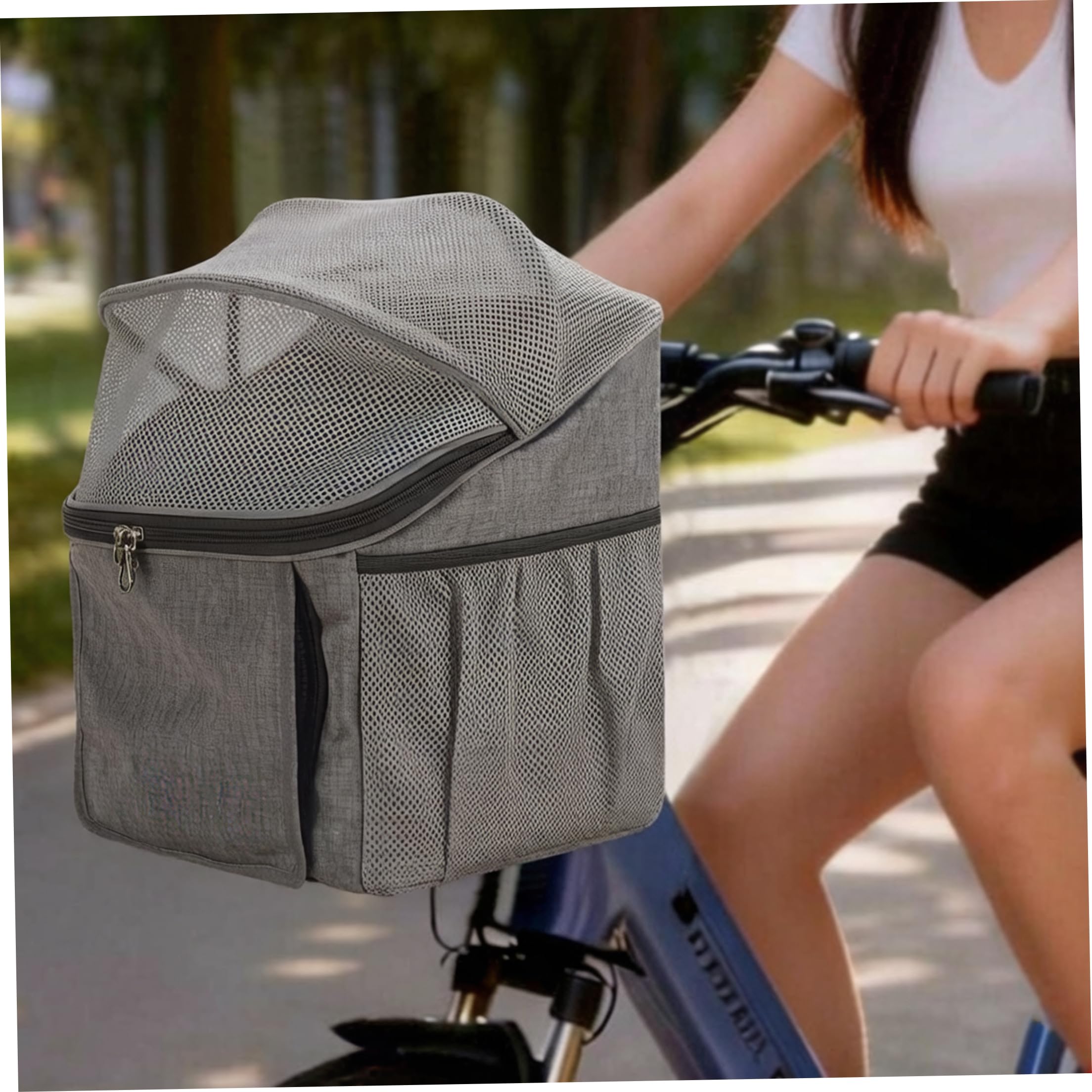 Panier de vélo pour Chien, Panier de vélo pour Animaux Compagnie avec Boucle à dégagement Rapide, Porte-Chat Multifonctionnel pour Sac à Dos, Sac Main et lit Repos intérieur, Gris, Chien