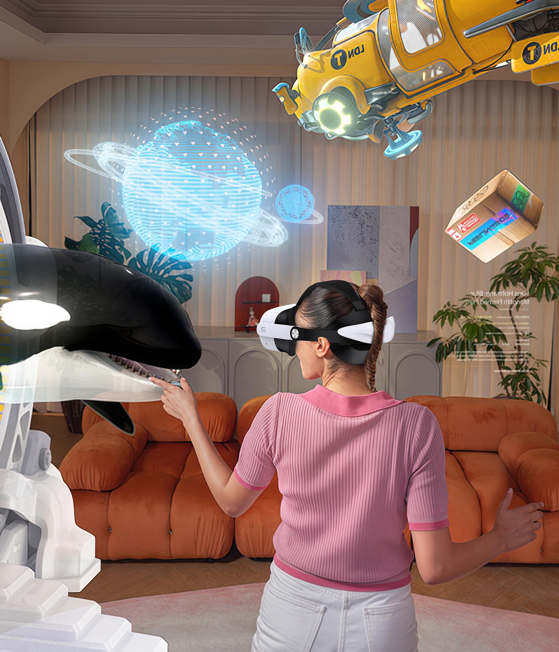 Headstrap für Meta Quest 3/3S/2, Leichtgewicht Einstecken Einstellung der Kopfgröße VR Headstrap kompatibel mit Quest 3/3S/ Quest 2, Stress im Gesicht reduzieren Unterstützung und Komfort