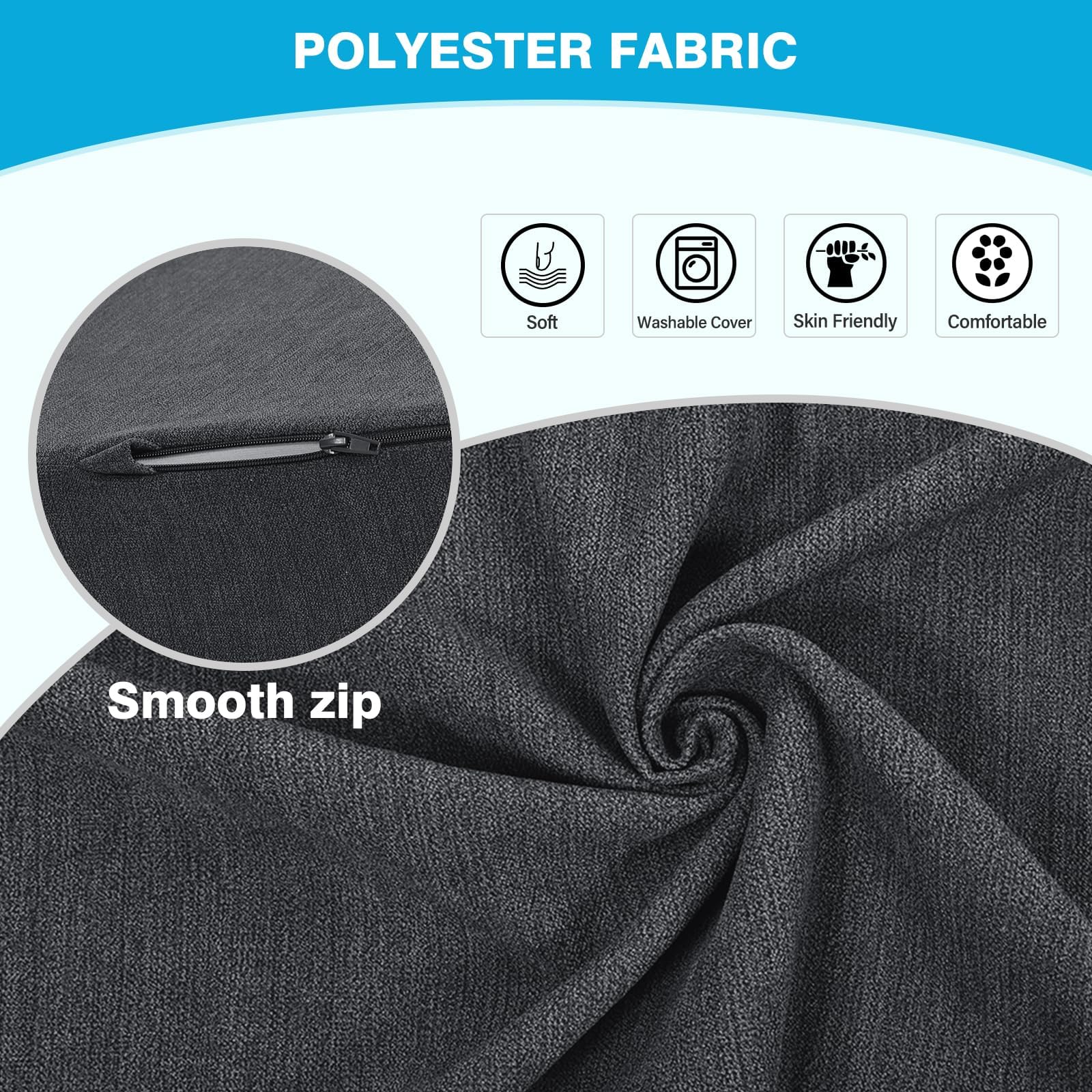 Coussin de soutien dorsal pour fauteuil inclinable, coussin de soutien lombaire double couche avec gel mousse à mémoire de forme, coussin orthopédique ergonomique pour personnes âgées,
