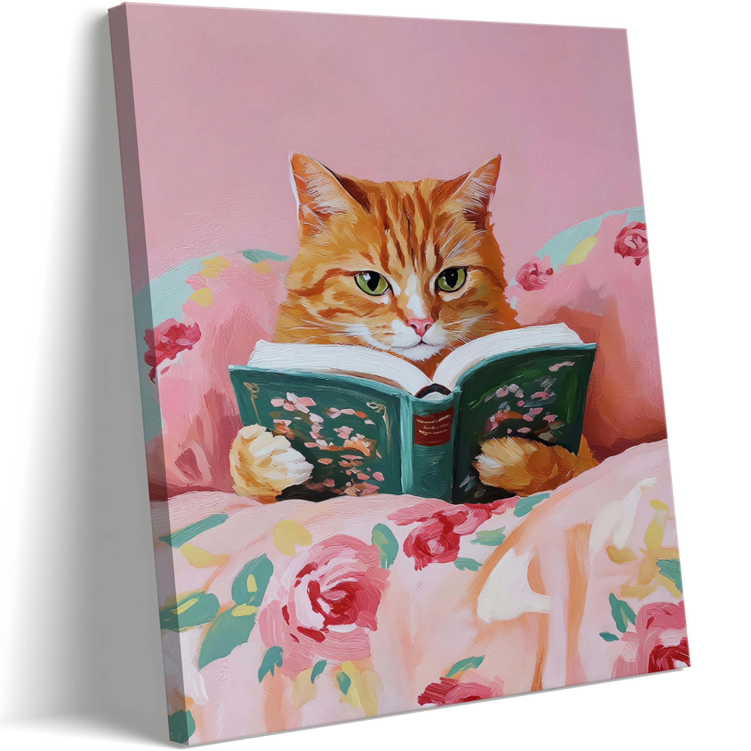 Framed Vintage Cats Canvas Wall Art