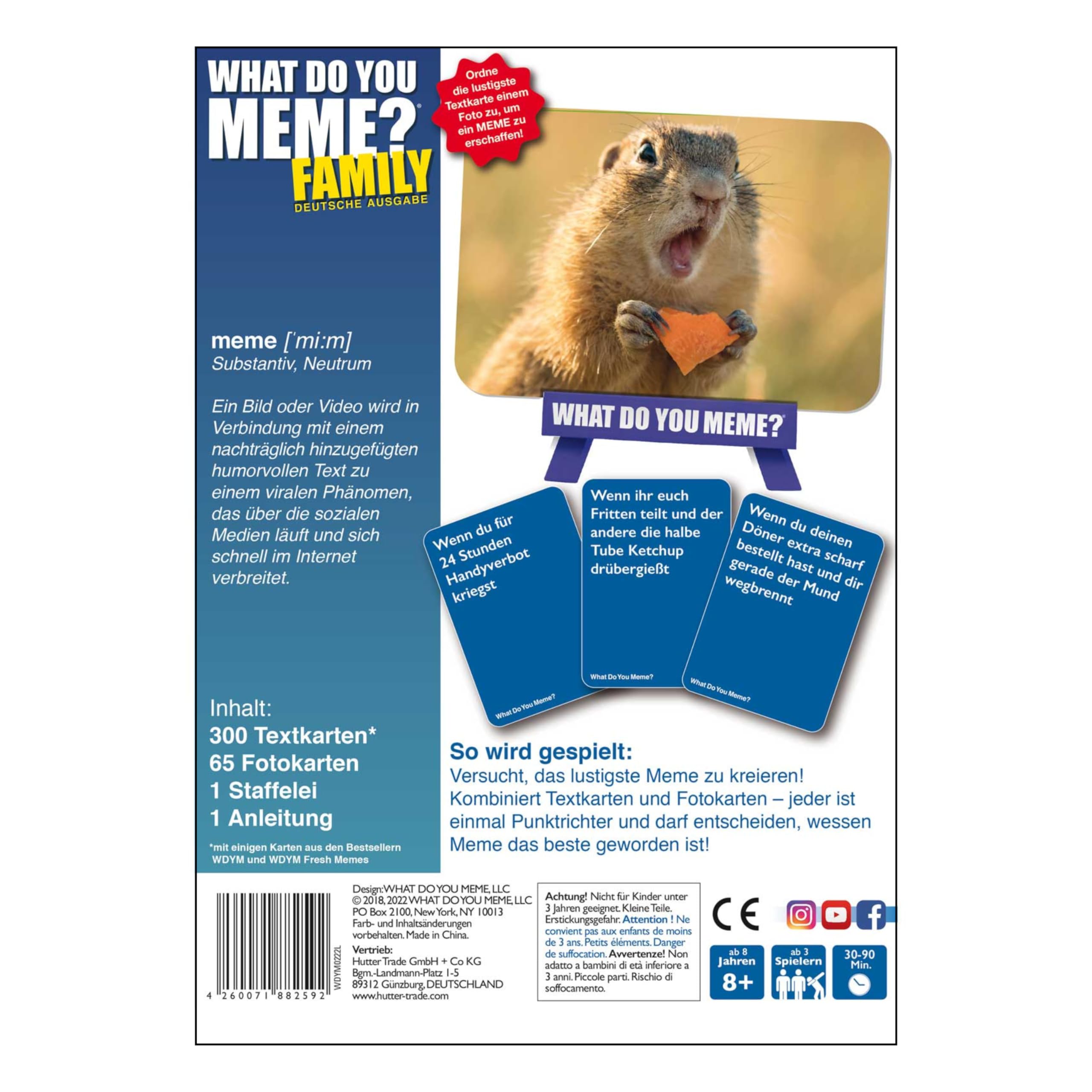 HUCH! | 882592 | What DO You Meme? Family | edizione tedesca gioco di famiglia | gioco per feste | per 3-20 giocatori a partire dagli 8 anni | con molti nuovi meme per un divertimento ancora più