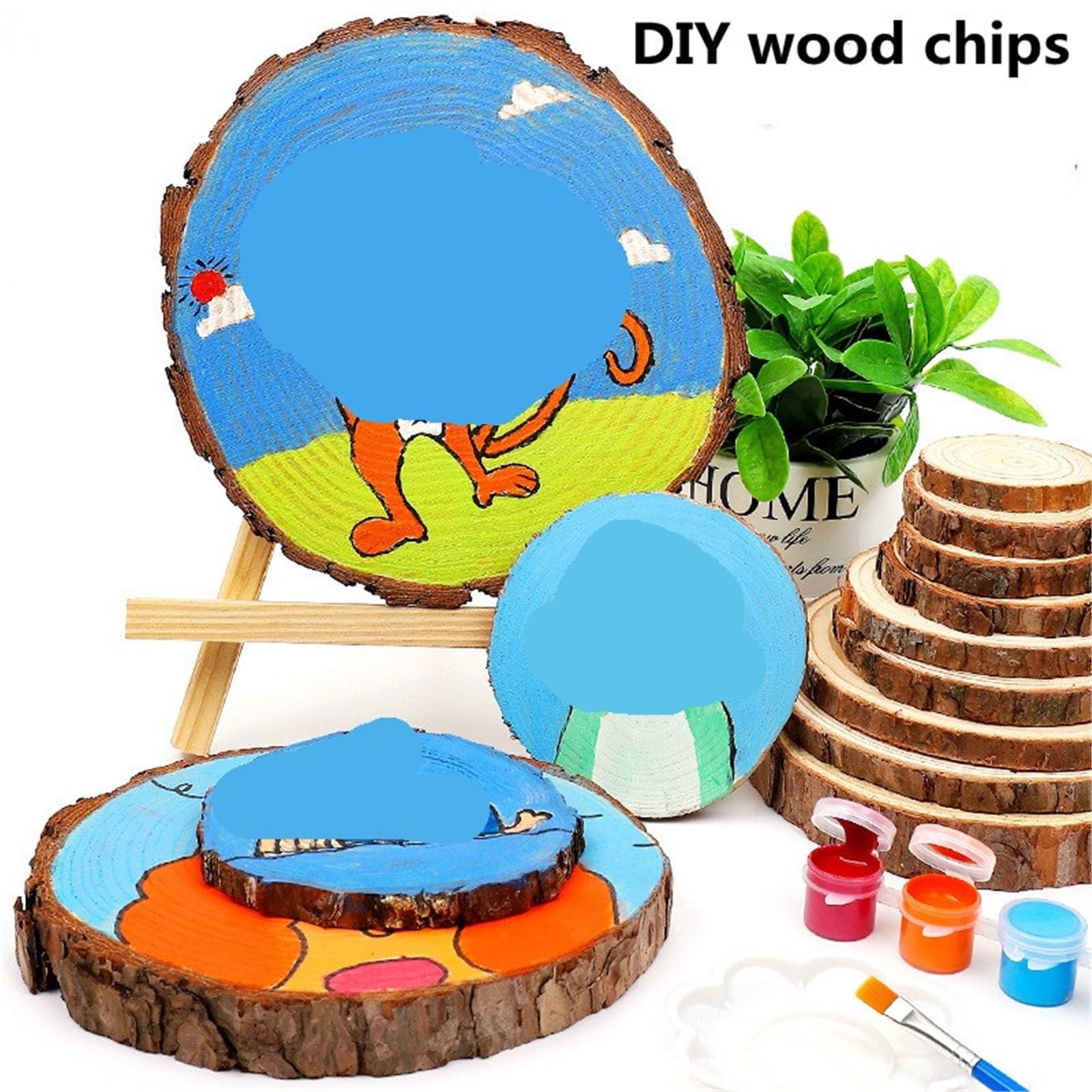 Círculos de madera, Rodajas de madera pino natural 2 a 22 cm, paquete 108 piezas for manualidades, decoración bodas(1pcs18-20cm)