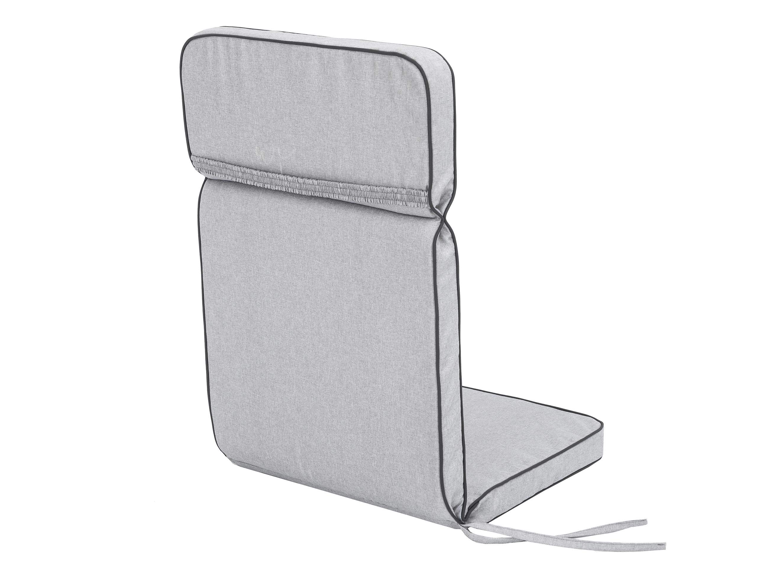 Cuscino per sedia da giardino con schienale alto, 119 x 49 x 5 cm, comodo cuscino da giardino, cuscino da giardino, sedia da giardino, colore grigio cenere