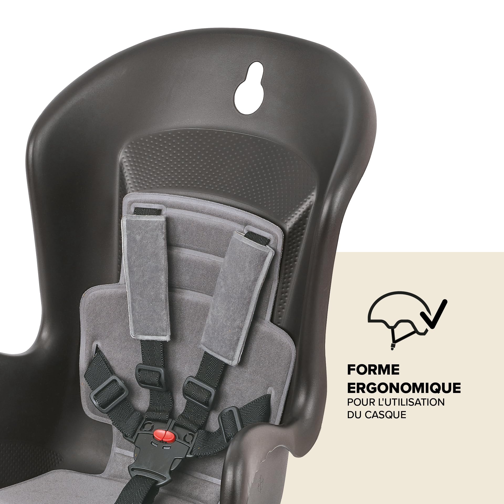 Polisport 8632200029 Bilby CFS AMZ Siège Vélo Arrière Enfant, 9 Mois–6 Ans, Harnais Rembourré 5 Points, Repose-Pieds Réglables, Compatible avec Porte-Bagages, Noir/Gris Foncé