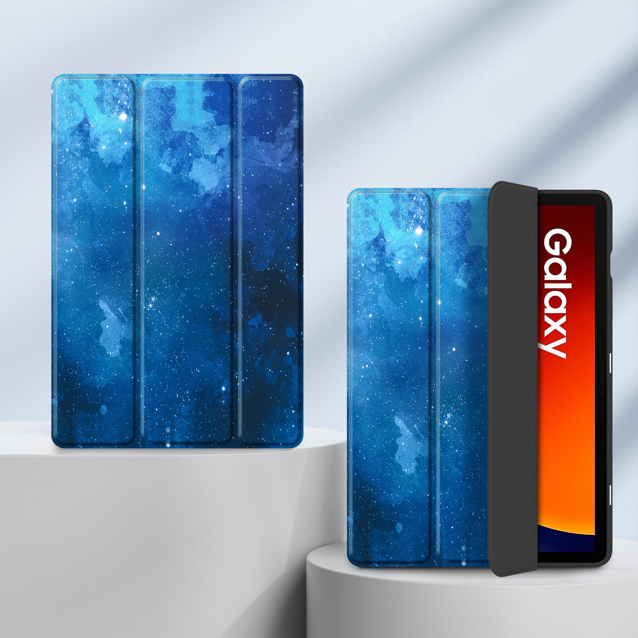 EasyAcc Custodia Cover Compatibile con Samsung Galaxy Tab S9 2023 11 Pollici con Cover Leggero Supporto in Pelle PU Case,SM-X710 (Wi-Fi)/SM-X716B (5G Global)/SM-X718U, Stella Blu