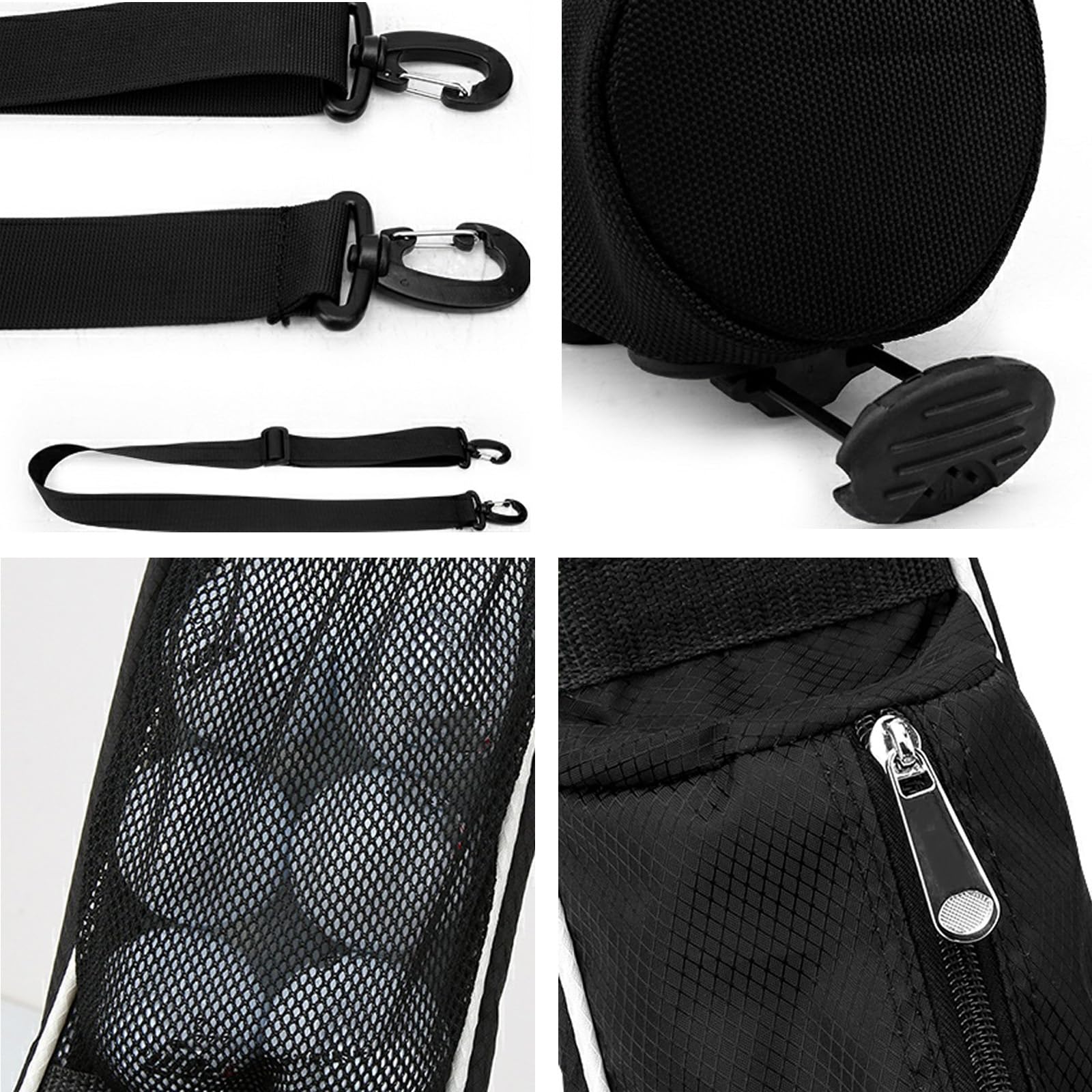 Bolsa De Transporte con Soporte De Golf, Tela Ligera, Correas De Hombro Acolchadas Dobles, Bolsa De Domingo De Golf con Soporte, Bolsillos con Cremallera