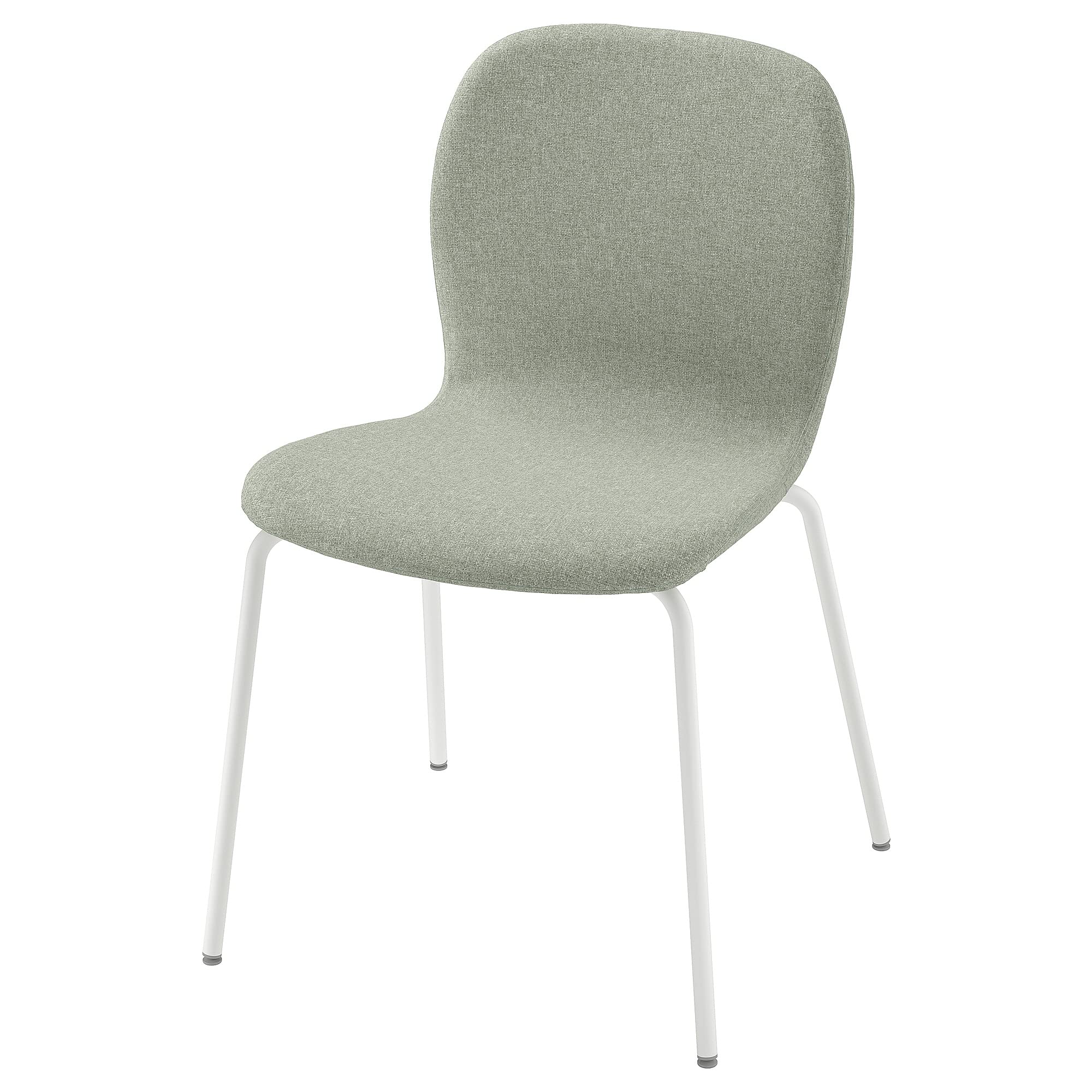 Chaise Karlpetter vert clair de cuisine avec piètement blanc Sefast