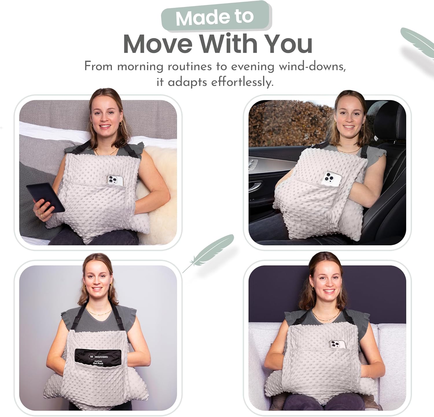 MOYOAMA 2 Pcs Hysterectomy Pillow Set - Incl 1 Gel Pack for Soothing Relief - Hysterectomy Recovery Must Haves After C Section,Post Surgery Pillow,Abdominal Surgery Recovery Pillow,Hysterectomy Gifts