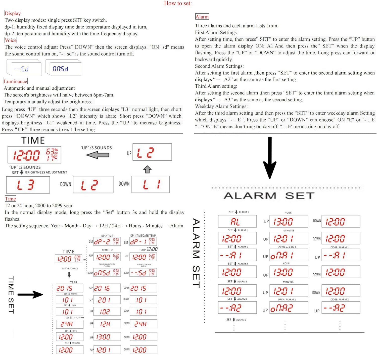 ساعت چوبی رومیزی دیجتال برند Emore