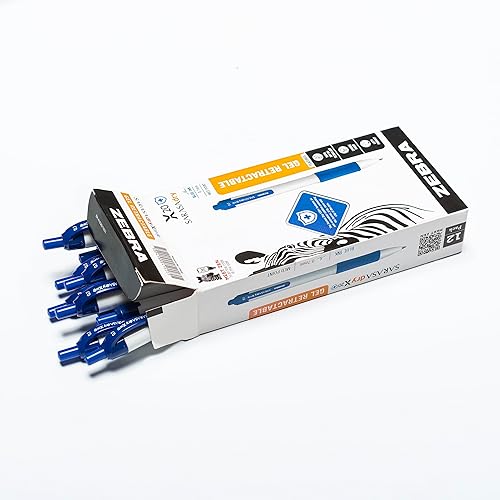 Miniatura 3 de Zebra Pen Sarasa Dry X20+ Bolígrafo de gel retráctil, barril de plástico, punta media, 0.028 in, tinta azul, paquete de 12