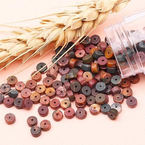 Miniatura 7 de Cuentas Heishi de piedra natural para hacer collares, 0.157 pulgadas x 0.079 pulgadas (0.157 in x 0.079 in), pequeñas piedras redondas planas