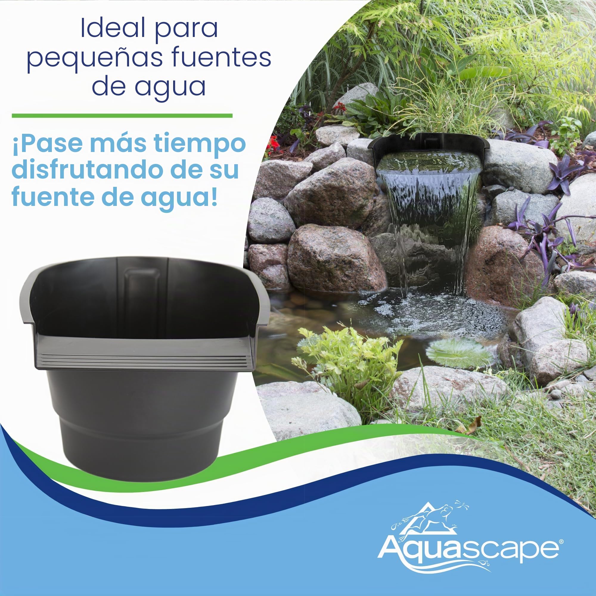 Aquascape Filtro de Estanque y derrame de Cascada, filtración mecánica y biológica eficiente, Compacto | 77020, Negro