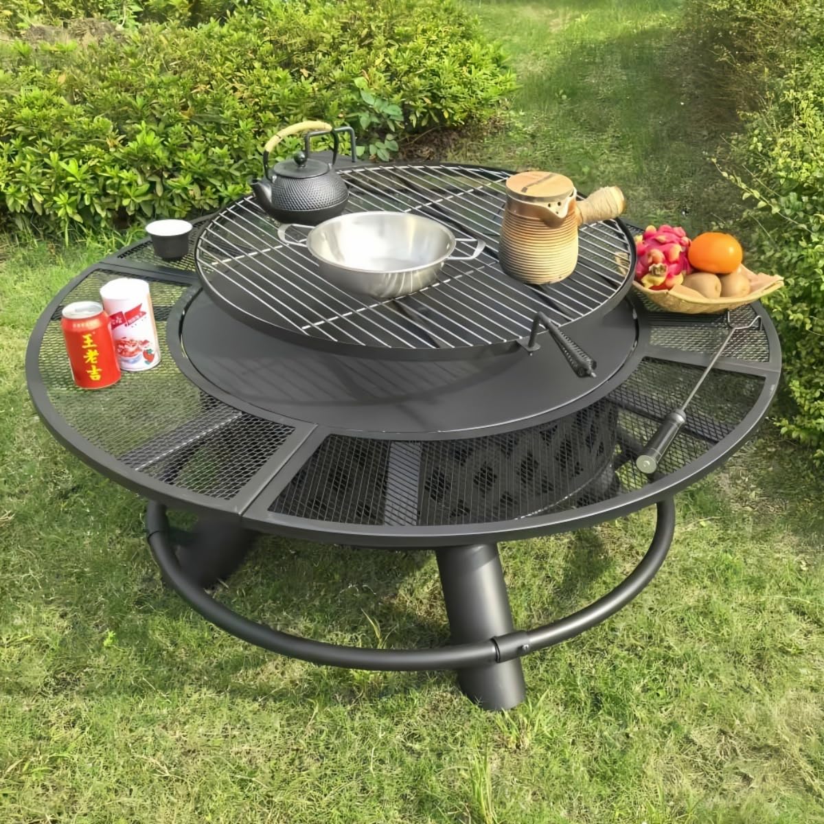 JOGIO ファイヤーピット テーブル バーベキュー 大人数 耐熱性 自宅 庭 家庭用 囲炉裏 おしゃれ 焚き火台 BBQ家族5人~10人ぐらい最適 楽しい 小さい グリル 焚火台 キャンプ用 大型 ステンレスグリル コンロセットアウトドア キャンプ